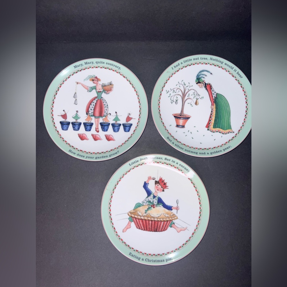 Royal Worcester NURSERY RHYMES Salad/Dessert Plates 3 Pcs